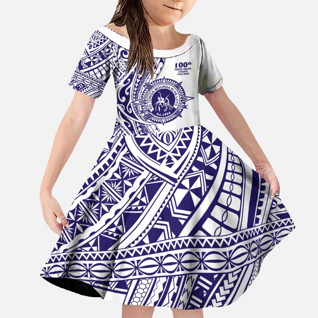 Tonga Queen Salote College 100th Years Family Matching Long Sleeve Bodycon Dress and Hawaiian Shirt White Tonga Kupesi Uniquely Pacific Art - Polynesian Pride