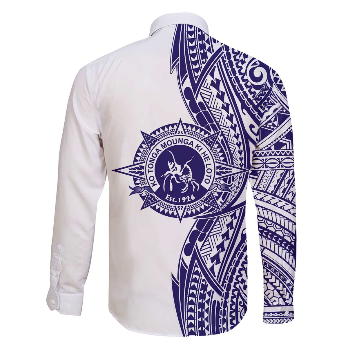 Tonga Queen Salote College 100th Years Family Matching Off The Shoulder Long Sleeve Dress and Hawaiian Shirt White Tonga Kupesi Uniquely Pacific Art - Polynesian Pride