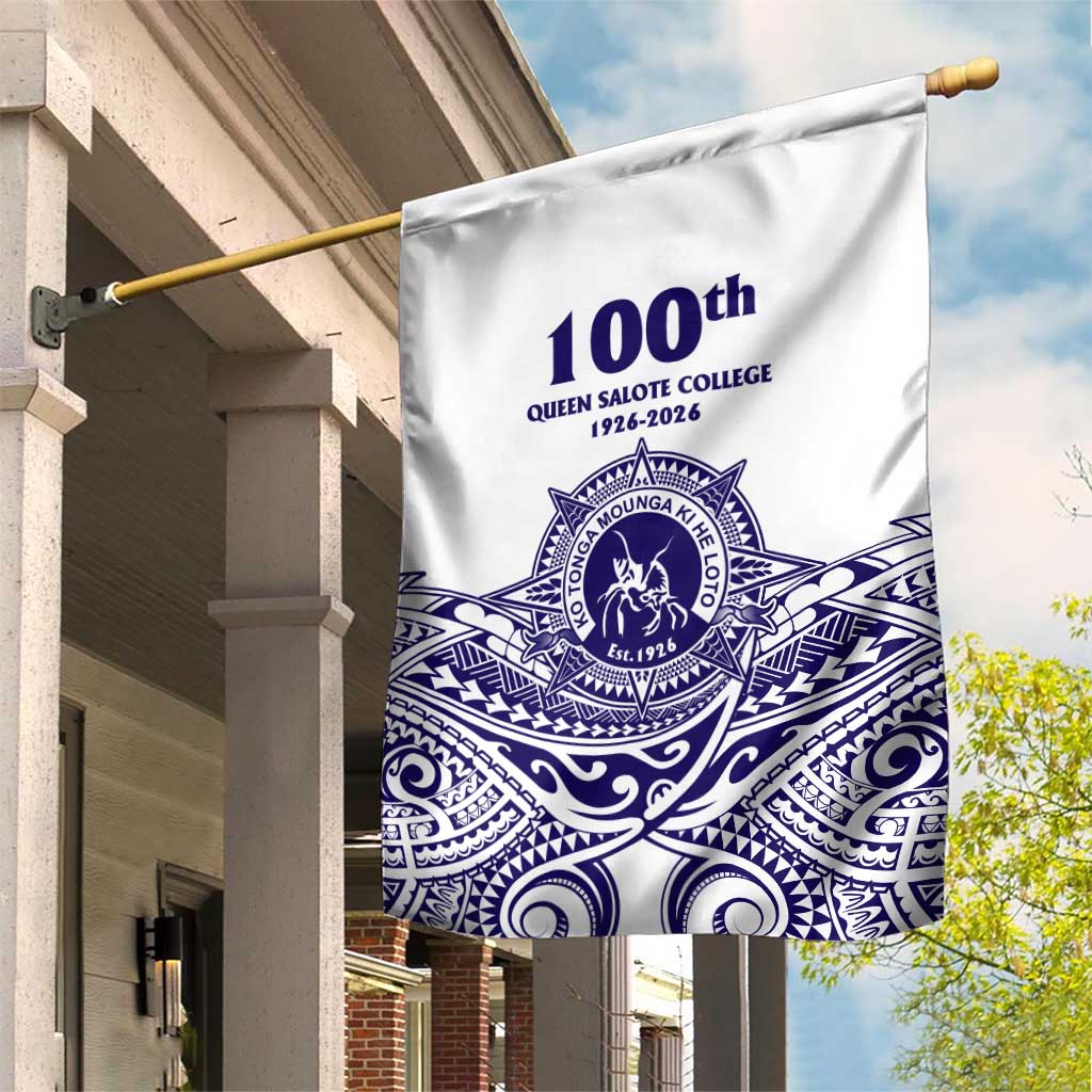 Tonga Queen Salote College 100th Years Garden Flag White Tonga Kupesi Uniquely Pacific Art - Polynesian Pride