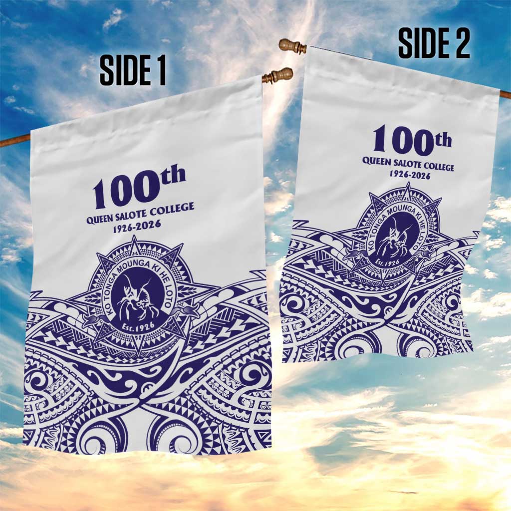 Tonga Queen Salote College 100th Years Garden Flag White Tonga Kupesi Uniquely Pacific Art - Polynesian Pride