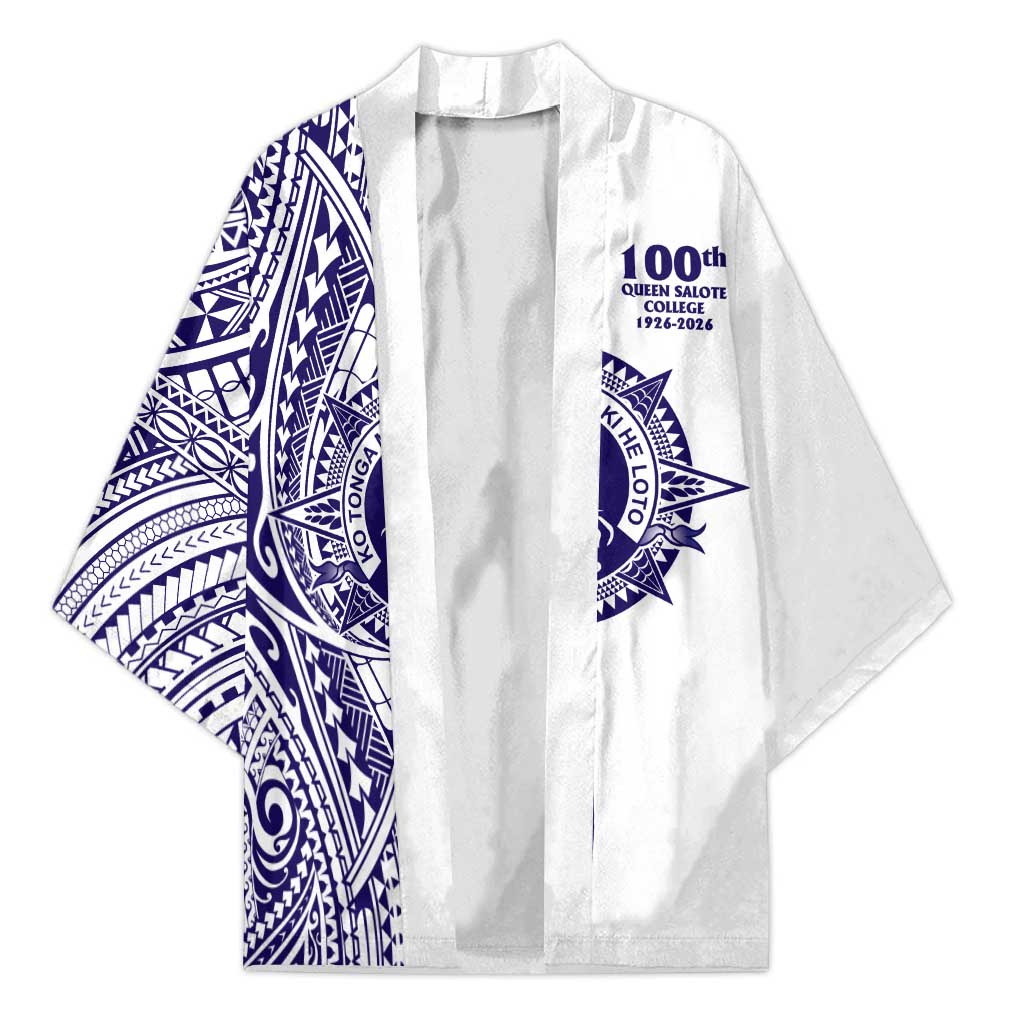 Tonga Queen Salote College 100th Years Kimono White Tonga Kupesi Uniquely Pacific Art - Polynesian Pride