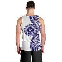Tonga Queen Salote College 100th Years Men Tank Top White Tonga Kupesi Uniquely Pacific Art - Polynesian Pride