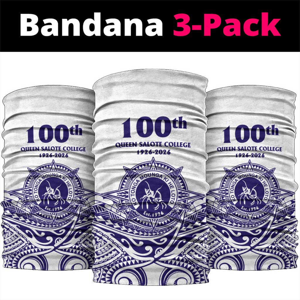 Tonga Queen Salote College 100th Years Neck Gaiter White Tonga Kupesi Uniquely Pacific Art - Polynesian Pride