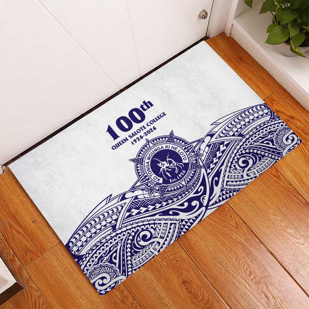 Tonga Queen Salote College 100th Years Rubber Doormat White Tonga Kupesi Uniquely Pacific Art - Polynesian Pride
