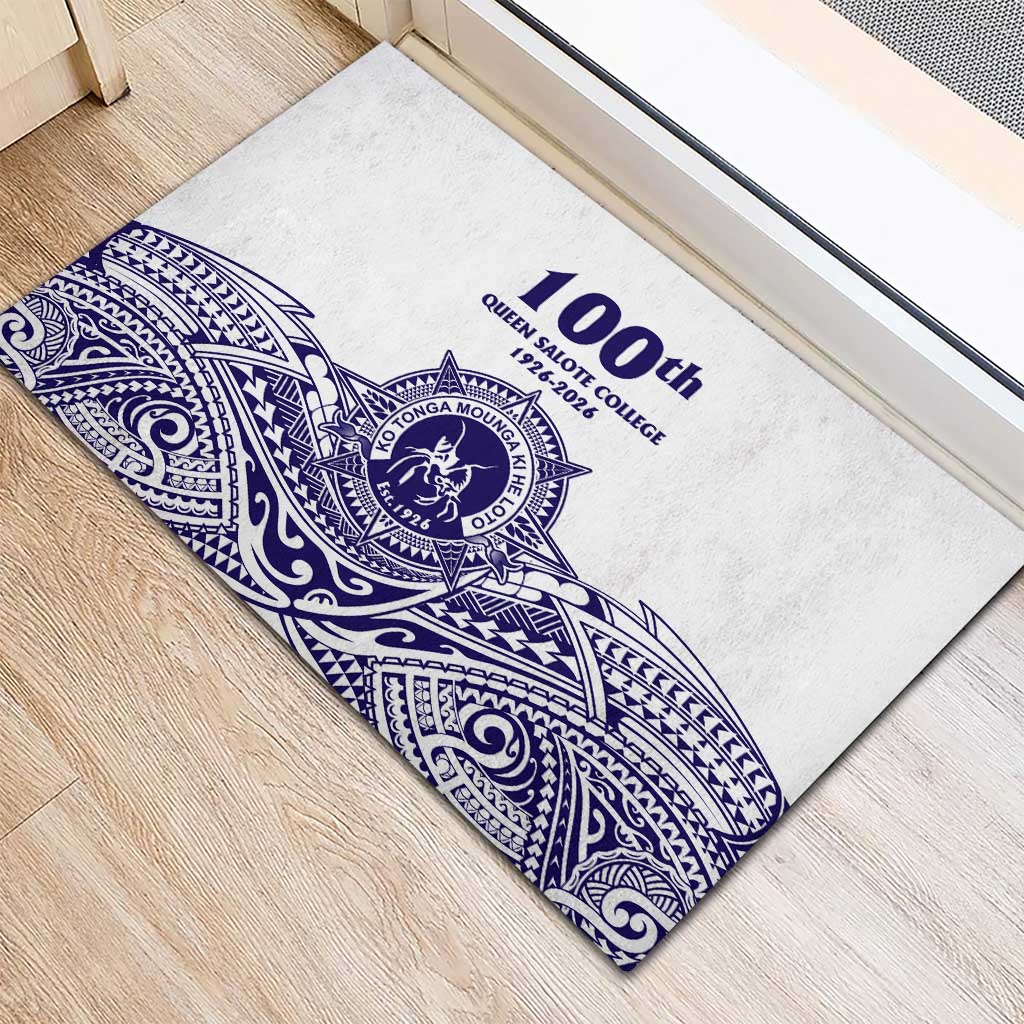 Tonga Queen Salote College 100th Years Rubber Doormat White Tonga Kupesi Uniquely Pacific Art - Polynesian Pride