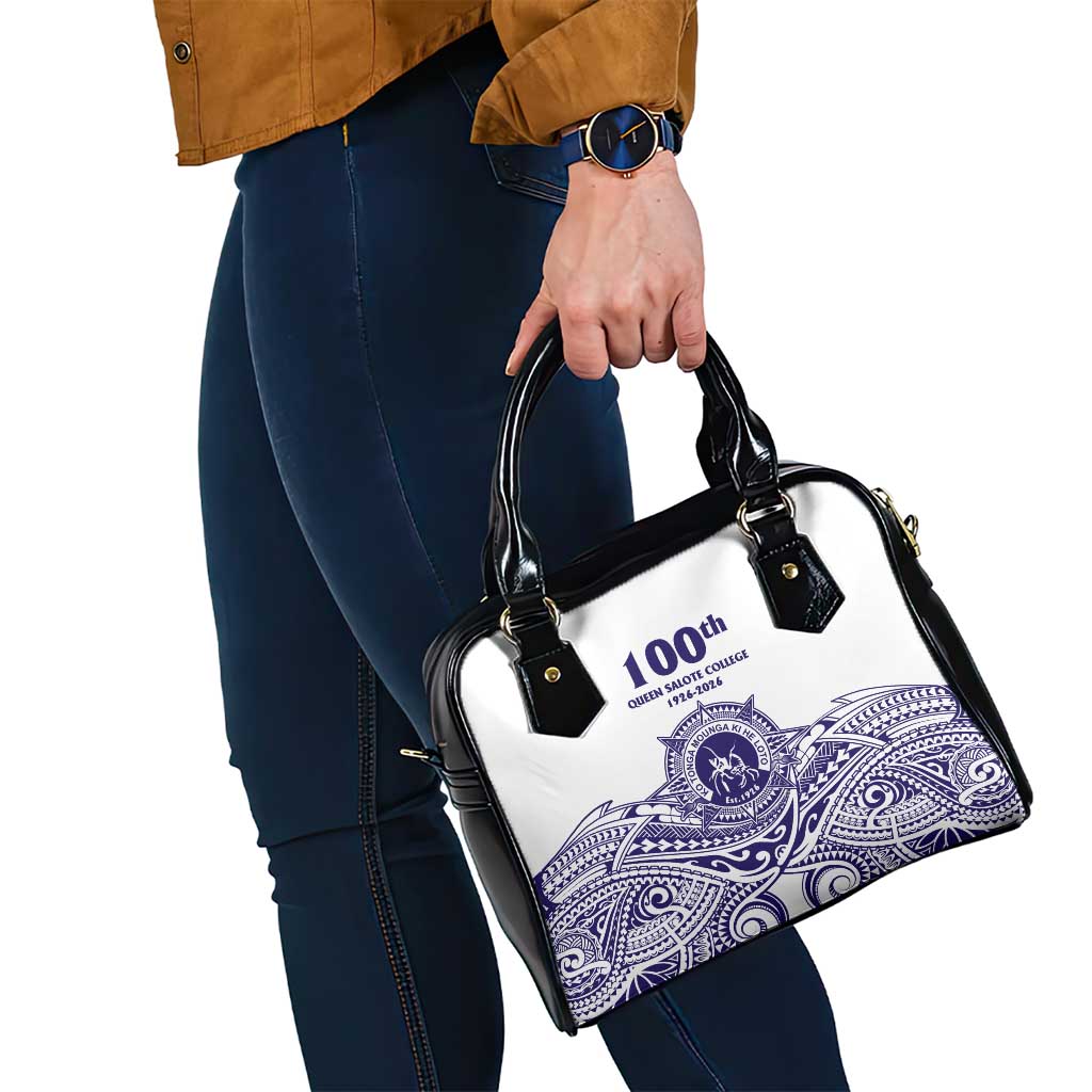 Tonga Queen Salote College 100th Years Shoulder Handbag White Tonga Kupesi Uniquely Pacific Art - Polynesian Pride