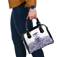 Tonga Queen Salote College 100th Years Shoulder Handbag White Tonga Kupesi Uniquely Pacific Art - Polynesian Pride