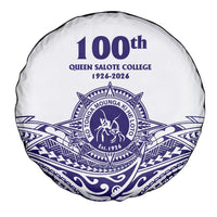 Tonga Queen Salote College 100th Years Spare Tire Cover White Tonga Kupesi Uniquely Pacific Art - Polynesian Pride