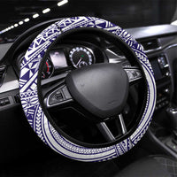 Tonga Queen Salote College 100th Years Steering Wheel Cover White Tonga Kupesi Uniquely Pacific Art - Polynesian Pride