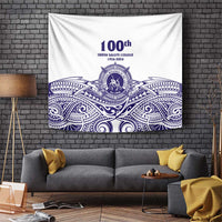 Tonga Queen Salote College 100th Years Tapestry White Tonga Kupesi Uniquely Pacific Art - Polynesian Pride