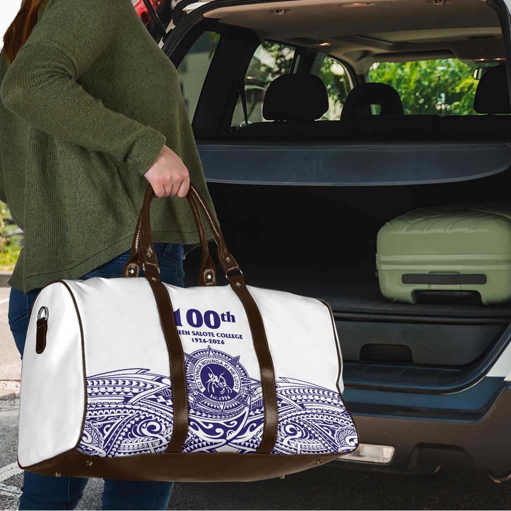 Tonga Queen Salote College 100th Years Travel Bag White Tonga Kupesi Uniquely Pacific Art - Polynesian Pride