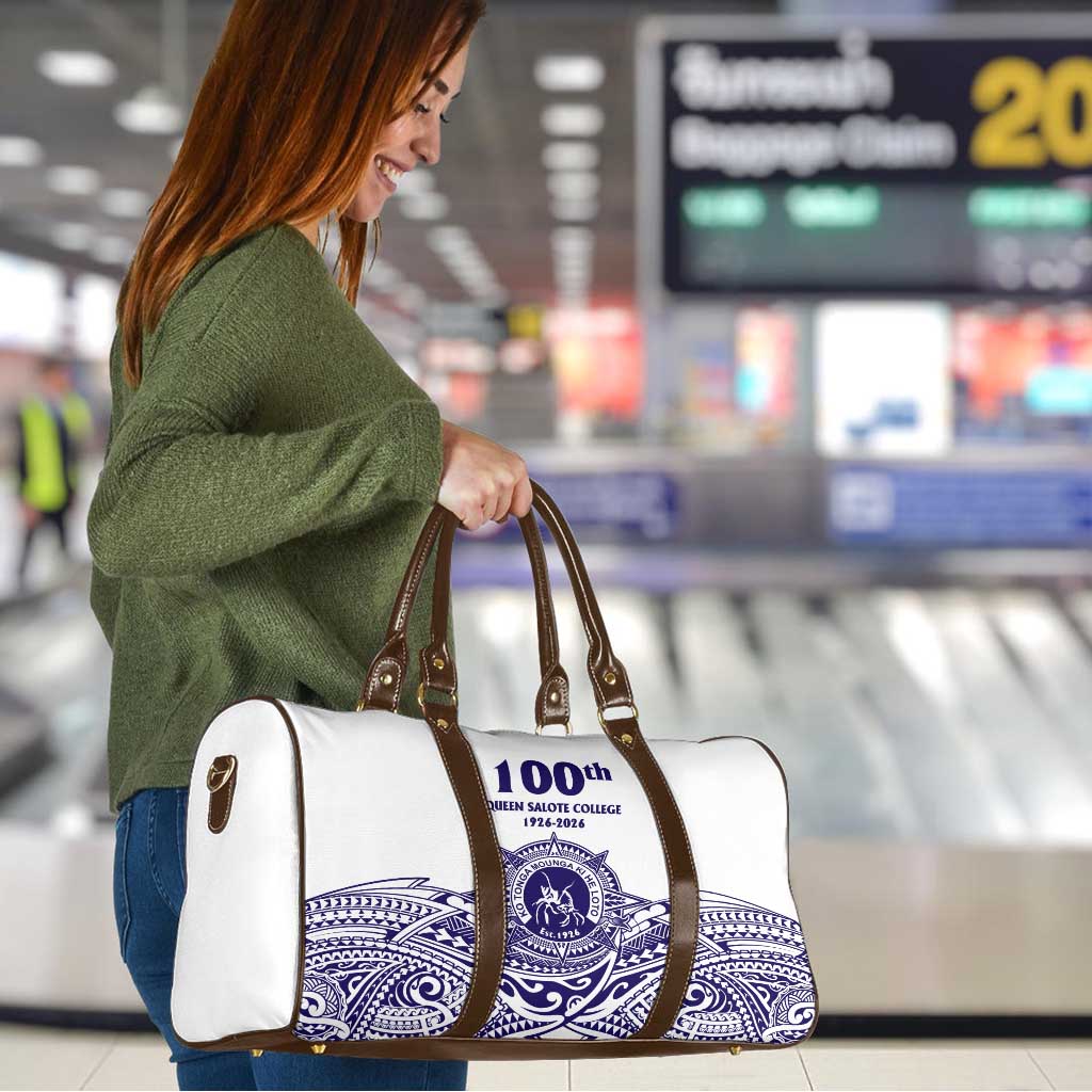Tonga Queen Salote College 100th Years Travel Bag White Tonga Kupesi Uniquely Pacific Art - Polynesian Pride