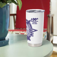 Tonga Queen Salote College 100th Years Tumbler Cup White Tonga Kupesi Uniquely Pacific Art - Polynesian Pride