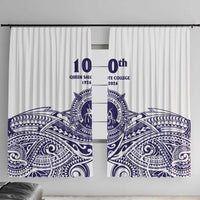 Tonga Queen Salote College 100th Years Window Curtain White Tonga Kupesi Uniquely Pacific Art - Polynesian Pride