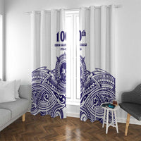 Tonga Queen Salote College 100th Years Window Curtain White Tonga Kupesi Uniquely Pacific Art - Polynesian Pride