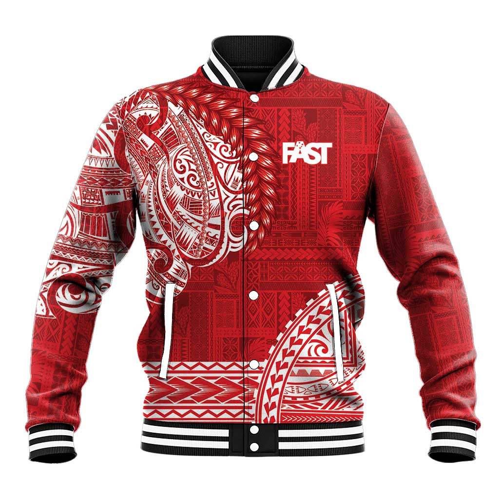 Samoa FAST Baseball Jacket Samoan Motif Patterns - Polynesian Pride