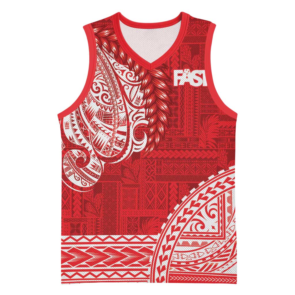 Samoa FAST Basketball Jersey Samoan Motif Patterns - Polynesian Pride