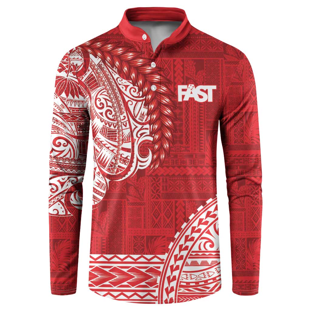 Samoa FAST Button Sweatshirt Samoan Motif Patterns - Polynesian Pride