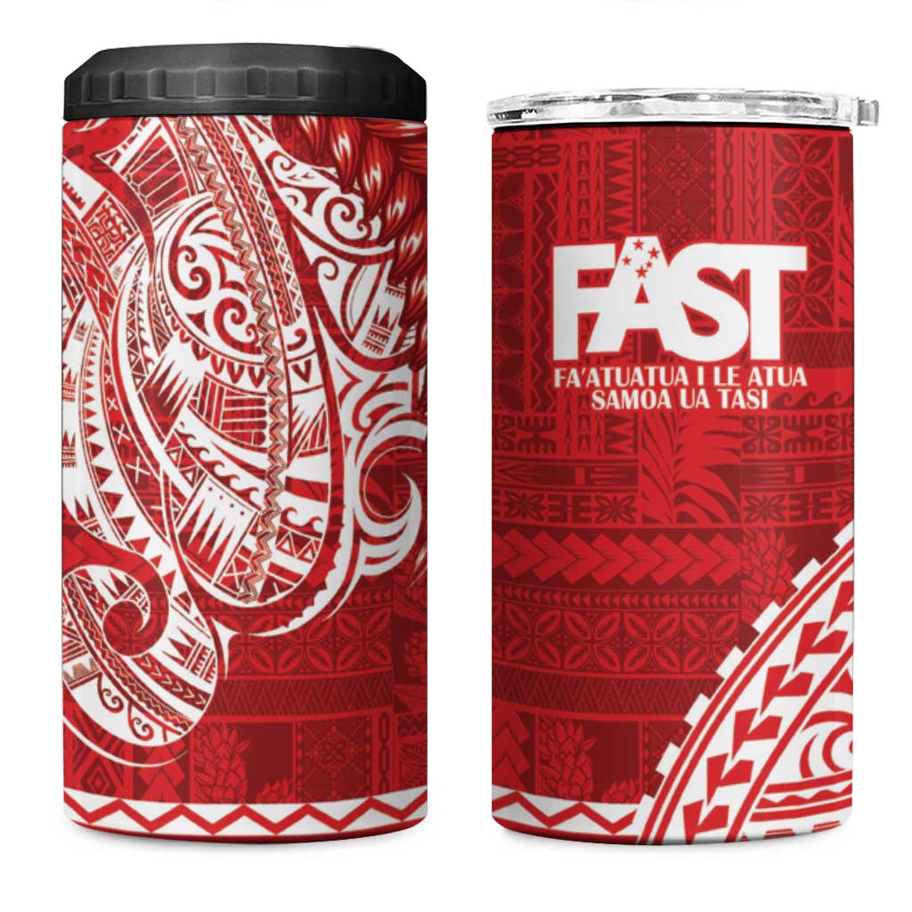 Samoa FAST 4 in 1 Can Cooler Tumbler Samoan Motif Patterns - Polynesian Pride