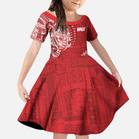 Samoa FAST Family Matching Long Sleeve Bodycon Dress and Hawaiian Shirt Samoan Motif Patterns - Polynesian Pride