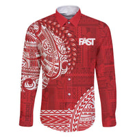 Samoa FAST Family Matching Long Sleeve Bodycon Dress and Hawaiian Shirt Samoan Motif Patterns - Polynesian Pride