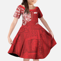 Samoa FAST Family Matching Off The Shoulder Long Sleeve Dress and Hawaiian Shirt Samoan Motif Patterns - Polynesian Pride