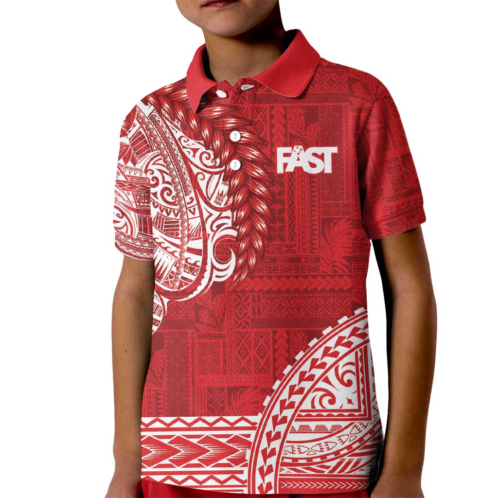 Samoa FAST Kid Polo Shirt Samoan Motif Patterns - Polynesian Pride