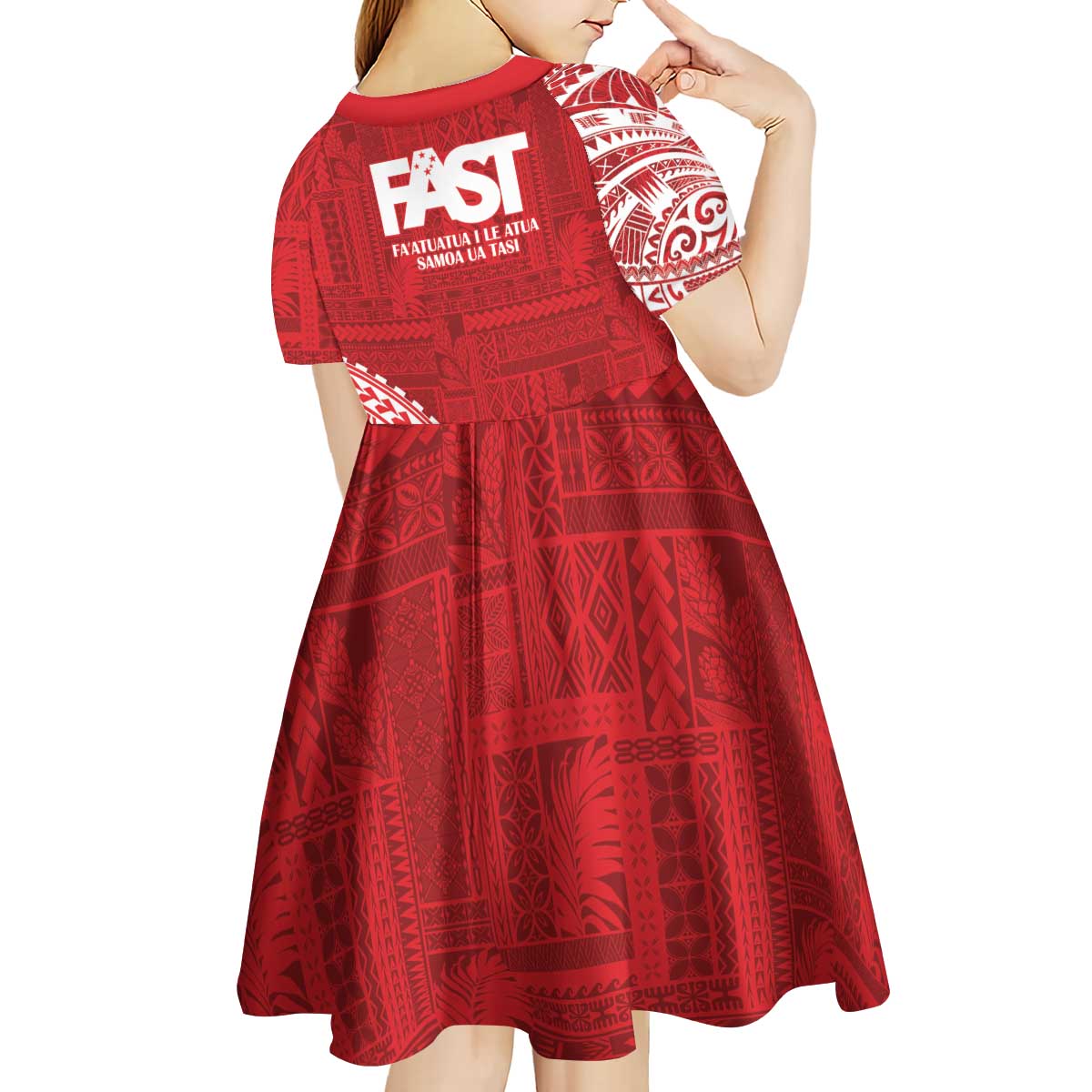 Samoa FAST Kid Short Sleeve Dress Samoan Motif Patterns - Polynesian Pride