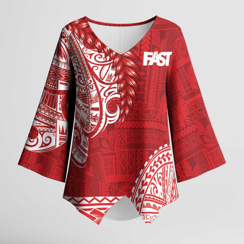 Samoa FAST Kimono Sleeve Blouse Samoan Motif Patterns - Polynesian Pride