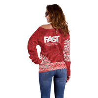 Samoa FAST Off Shoulder Sweater Samoan Motif Patterns - Polynesian Pride