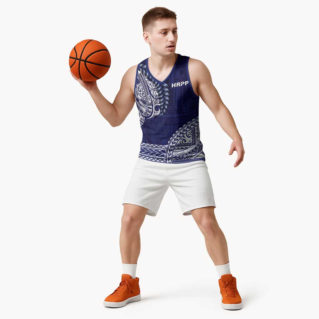 Samoa HRPP Basketball Jersey Samoan Motif Patterns - Polynesian Pride
