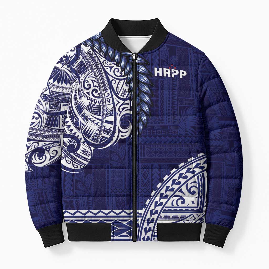 Samoa HRPP Bomber Puffer Jacket Samoan Motif Patterns - Polynesian Pride