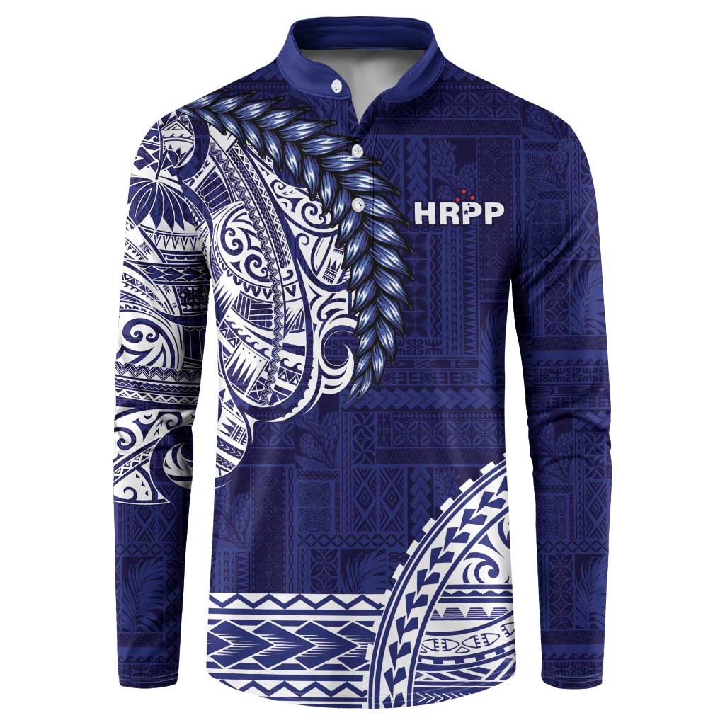 Samoa HRPP Button Sweatshirt Samoan Motif Patterns - Polynesian Pride