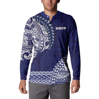 Samoa HRPP Button Sweatshirt Samoan Motif Patterns - Polynesian Pride