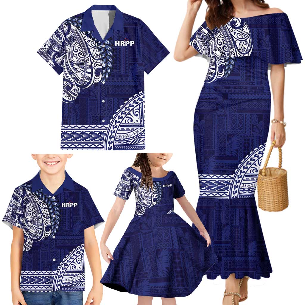 Samoa HRPP Family Matching Mermaid Dress and Hawaiian Shirt Samoan Motif Patterns - Polynesian Pride