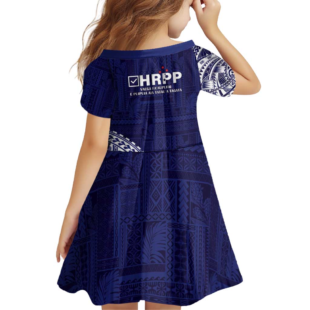 Samoa HRPP Family Matching Off Shoulder Short Dress and Hawaiian Shirt Samoan Motif Patterns - Polynesian Pride