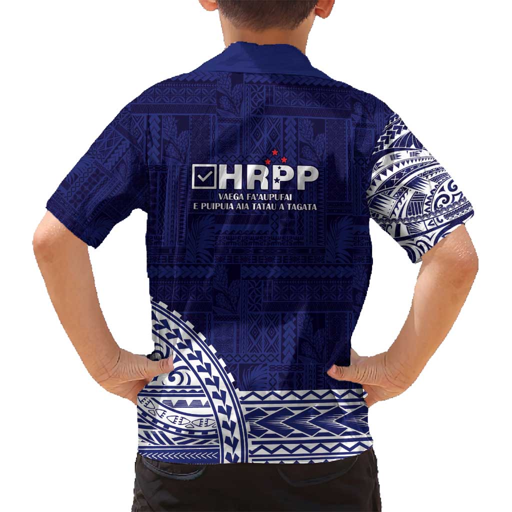 Samoa HRPP Family Matching Puletasi and Hawaiian Shirt Samoan Motif Patterns - Polynesian Pride