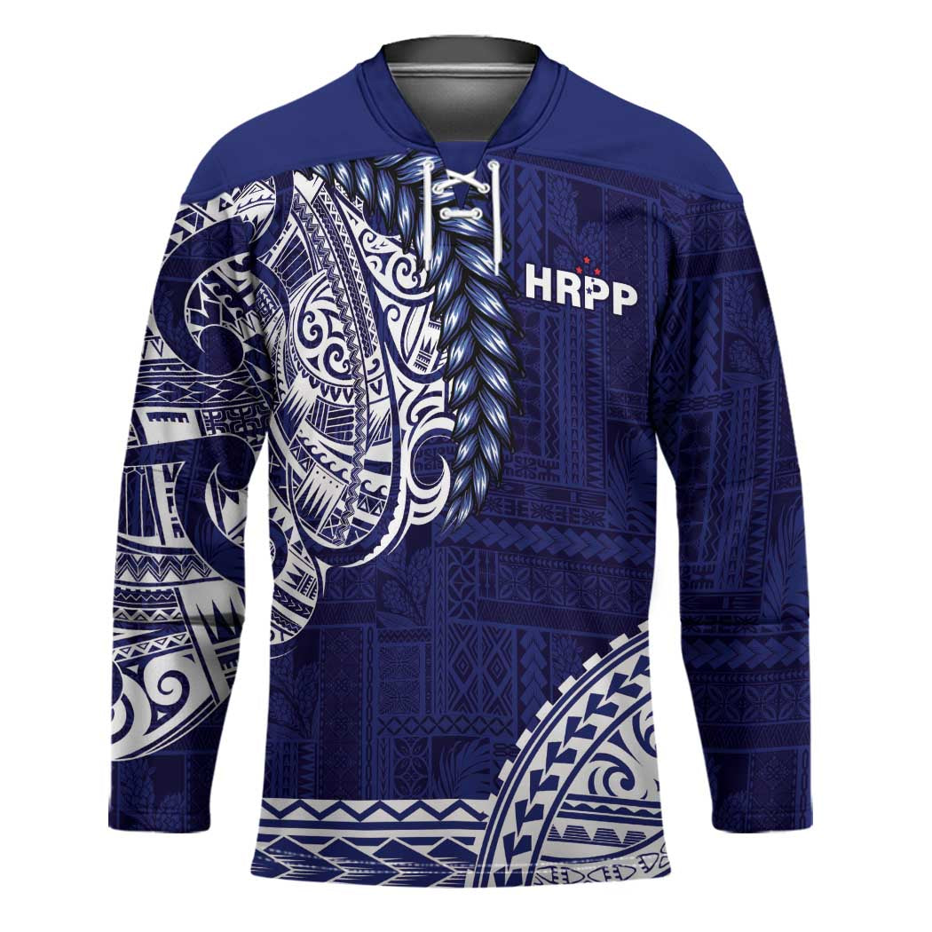 Samoa HRPP Hockey Jersey Samoan Motif Patterns - Polynesian Pride