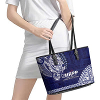 Samoa HRPP Leather Tote Bag Samoan Motif Patterns - Polynesian Pride