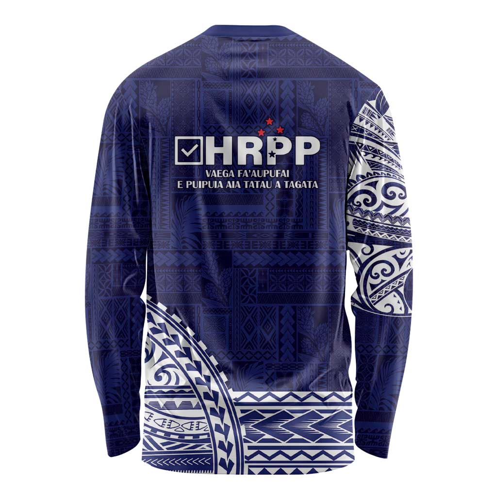 Samoa HRPP Long Sleeve Shirt Samoan Motif Patterns - Polynesian Pride