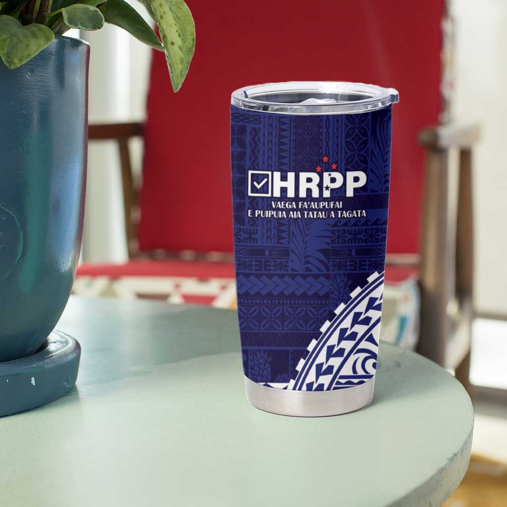Samoa HRPP Tumbler Cup Samoan Motif Patterns - Polynesian Pride