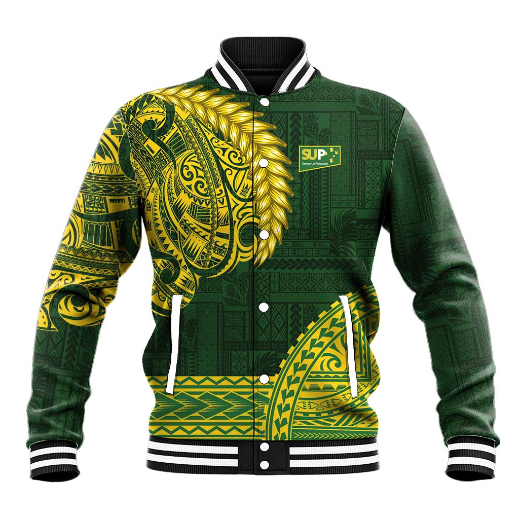 Samoa SUP Baseball Jacket Samoan Motif Patterns - Polynesian Pride