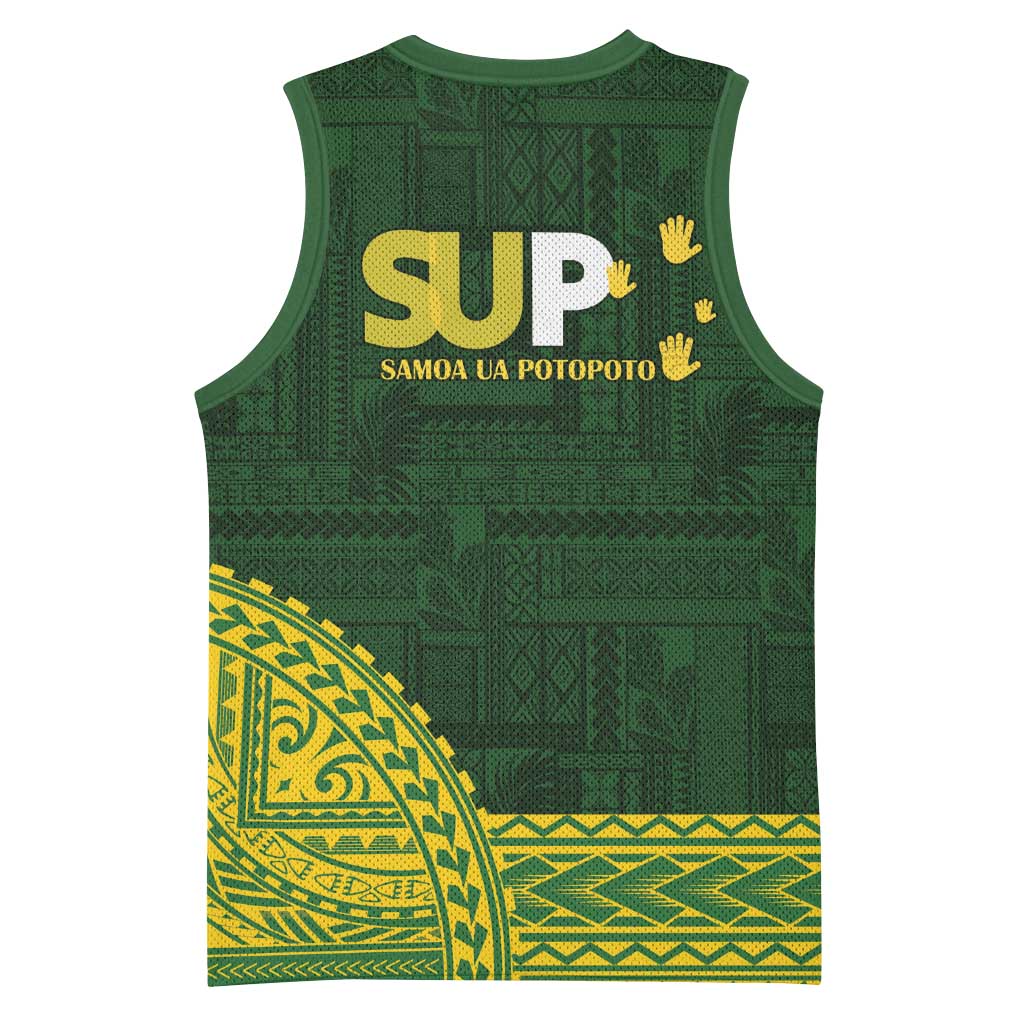Samoa SUP Basketball Jersey Samoan Motif Patterns - Polynesian Pride