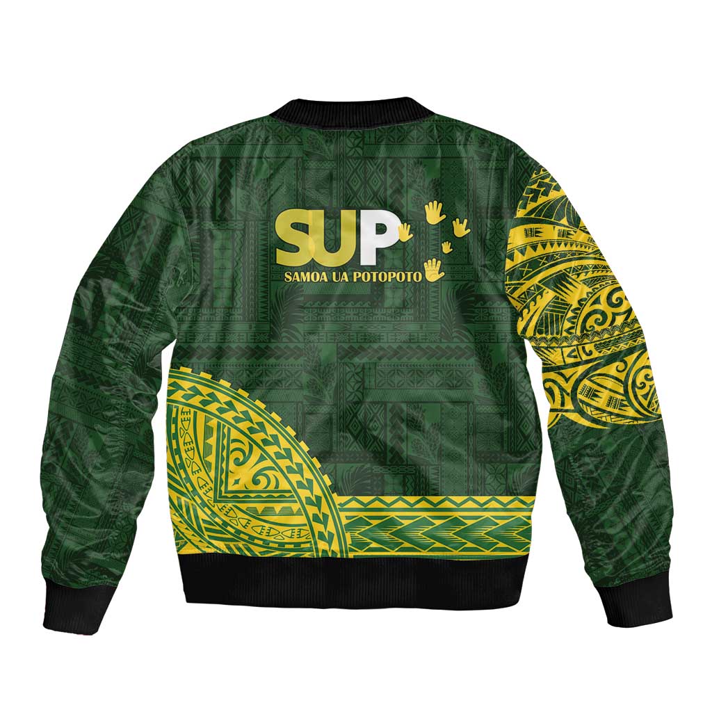 Samoa SUP Bomber Jacket Samoan Motif Patterns - Polynesian Pride