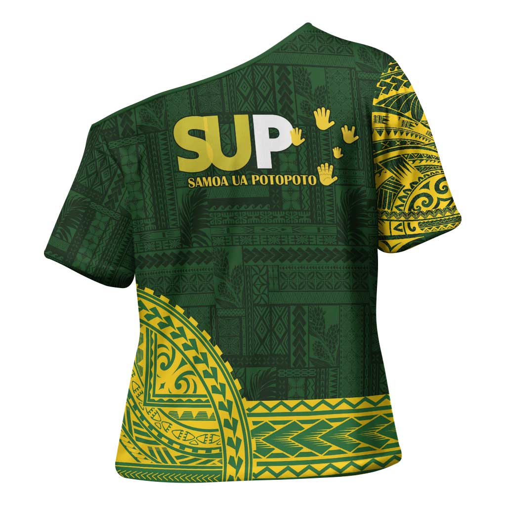 Samoa SUP Cross Shoulder Shirt Samoan Motif Patterns - Polynesian Pride