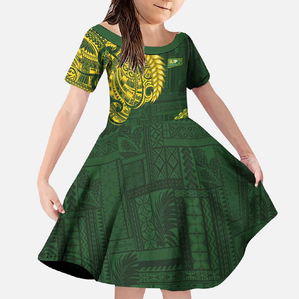 Samoa SUP Family Matching Mermaid Dress and Hawaiian Shirt Samoan Motif Patterns - Polynesian Pride