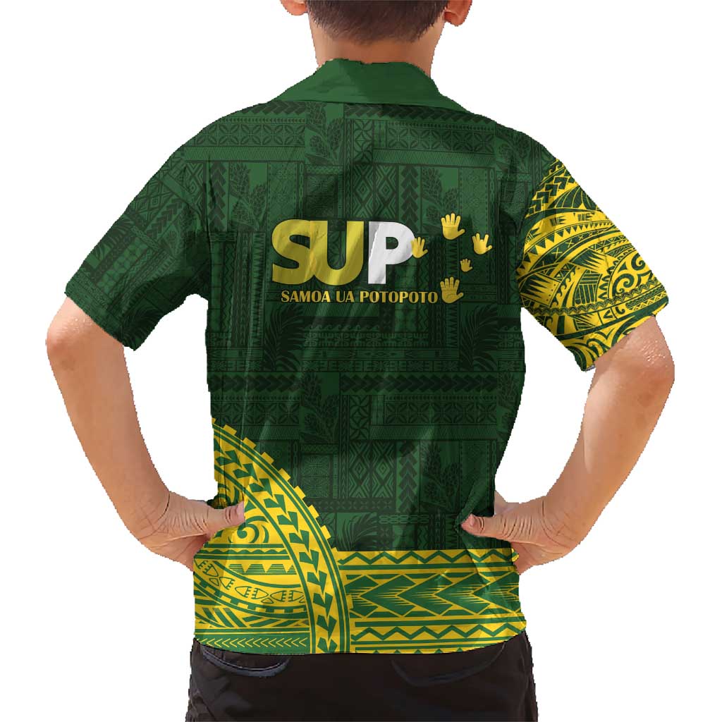 Samoa SUP Family Matching Short Sleeve Bodycon Dress and Hawaiian Shirt Samoan Motif Patterns - Polynesian Pride