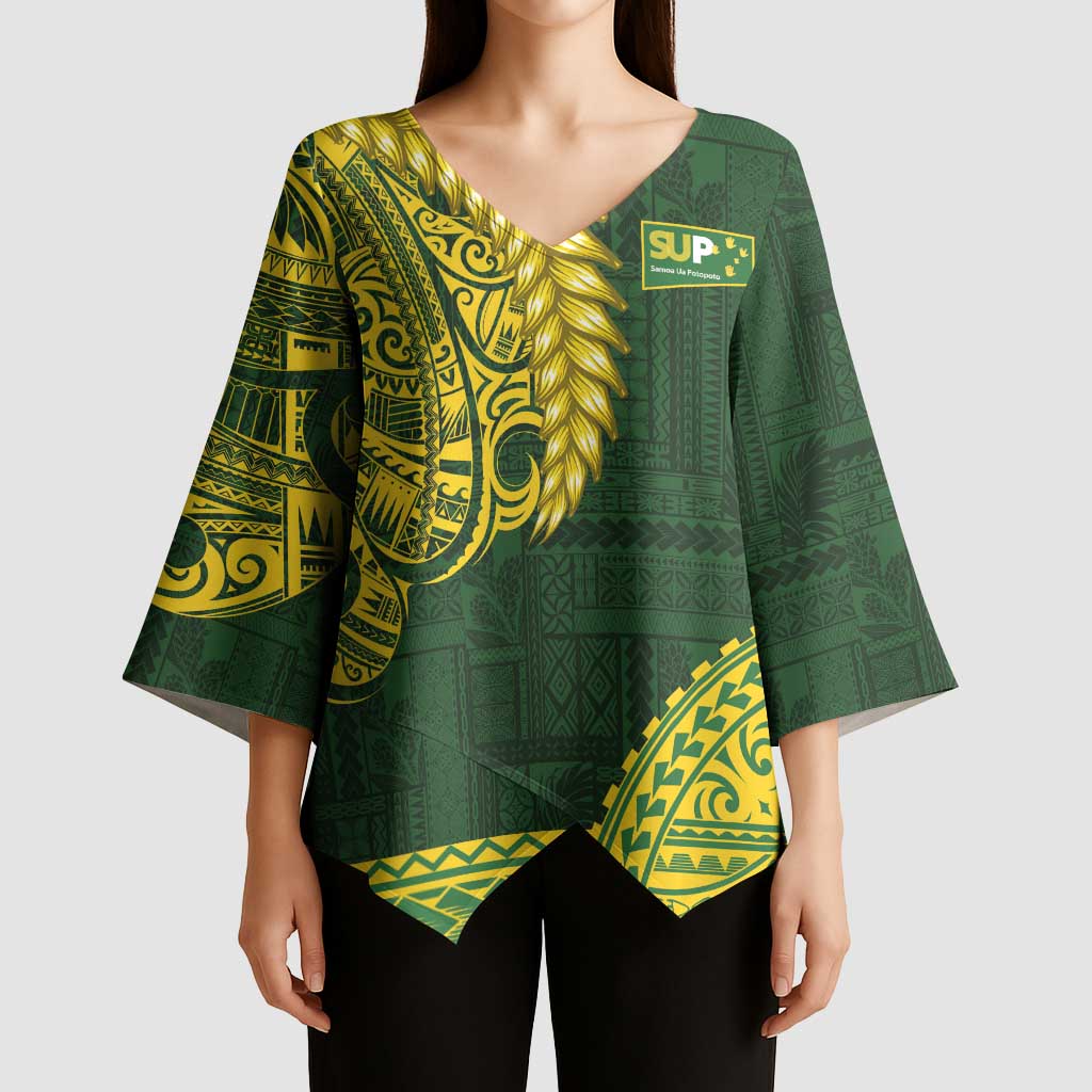 Samoa SUP Kimono Sleeve Blouse Samoan Motif Patterns - Polynesian Pride