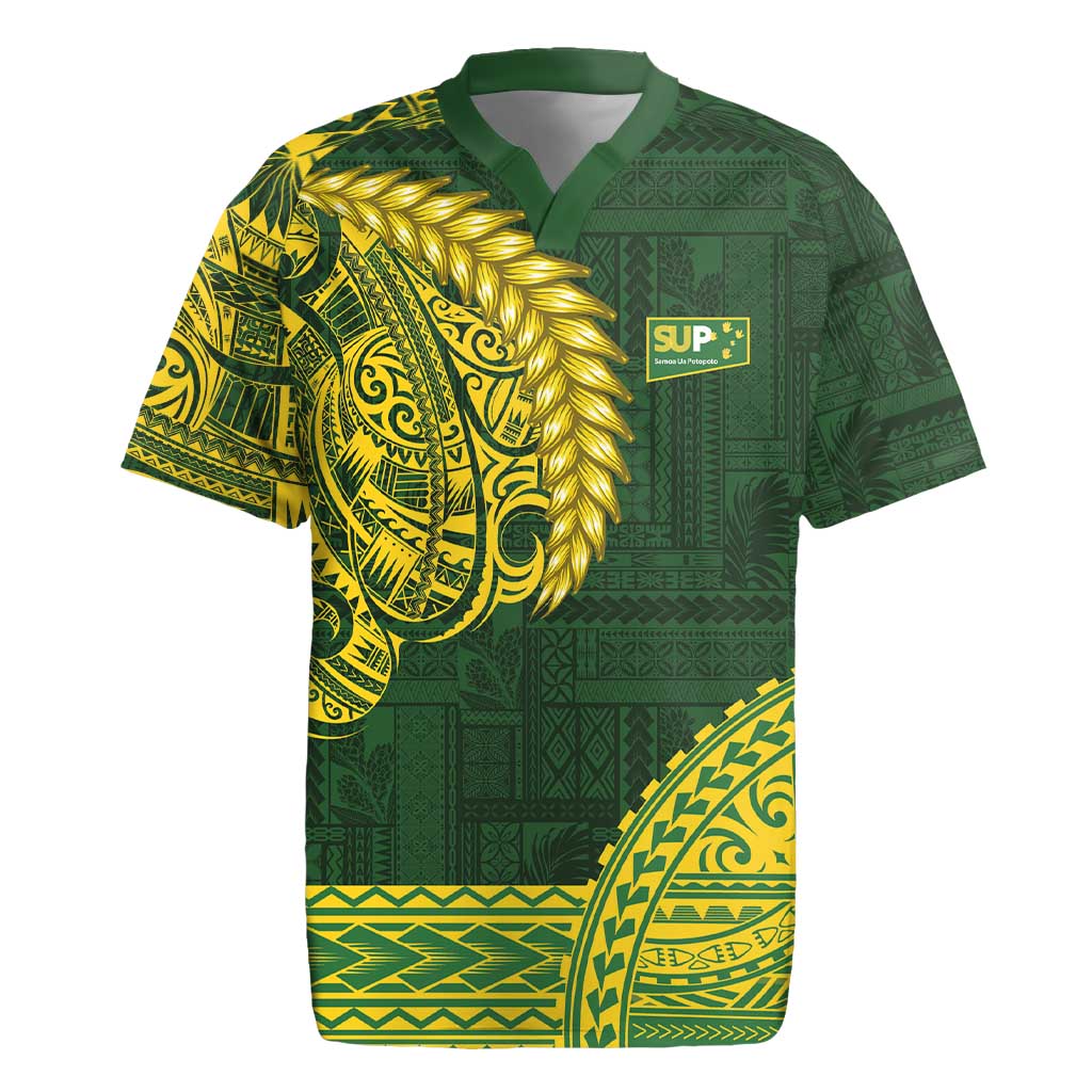 Samoa SUP Rugby Jersey Samoan Motif Patterns - Polynesian Pride