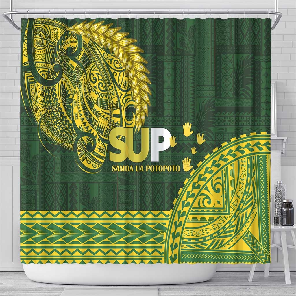 Samoa SUP Shower Curtain Samoan Motif Patterns - Polynesian Pride